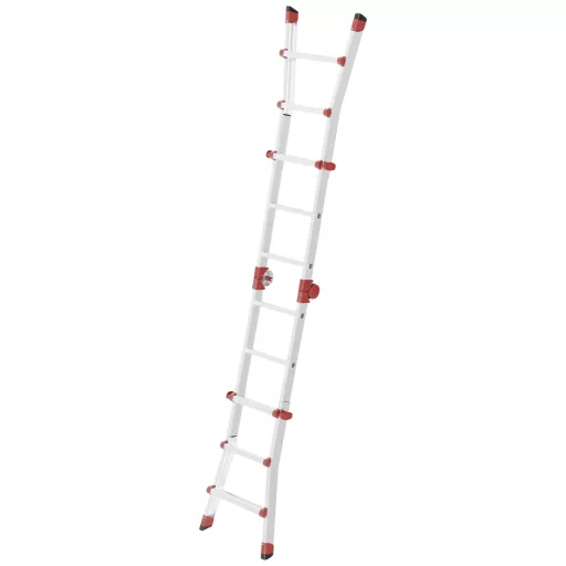 Hailo M80 7512007 Alumínium Többcélú létra Munkamagasság (max.): 3.71 m Ezüst, Piros 9.1 kg