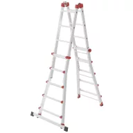   Hailo M80 7520007 Alumínium Többcélú létra Munkamagasság (max.): 5.70 m Ezüst, Piros 15.2 kg