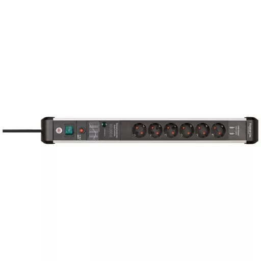 Brennenstuhl 1391010610 Túlfeszültség ellen védő elosztó Ezüst-fekete Védőérintkezős 1 db