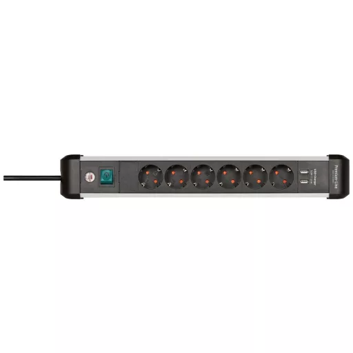 Brennenstuhl 1391030610 Elosztó kapcsolóval Ezüst-fekete Védőérintkezős 1 db