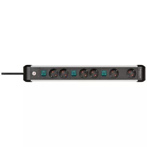 Brennenstuhl 1391030601 Elosztó kapcsolóval Ezüst-fekete Védőérintkezős 1 db