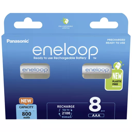 Mikroakku készlet NiMH 800 mAh 1,2 V 8 db, Panasonic eneloop HR03