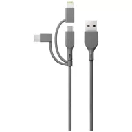   GP USB töltőkábel USB 2.0 USB-A dugó, Apple Lightning dugó, USB mikro B dugó, USB-C® dugó 1.00 m Szürke GPCBCY1NGYUSB313