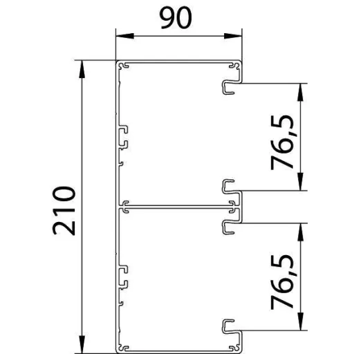 OBO Bettermann 6279600 Parapet csatorna (H x Sz) 2000 mm x 210 mm Fehér 1 db