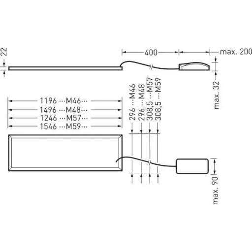 Trilux 7530651 ArimoFit M46#7530651 LED-es mennyezeti lámpa LED 41 W Fehér