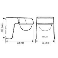   ESYLUX EM10025389 Mennyezeti, Fali, Falra szerelhető Mozgásérzékelő 230 ° Szürke IP55, IK07
