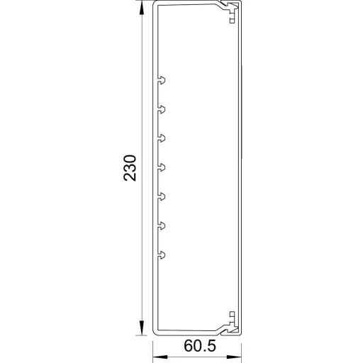 OBO Bettermann 6022057 Kábelcsatorna Kábeltartó (H x Sz x Ma) 2000 x 230 x 60 mm Szürke 4 db