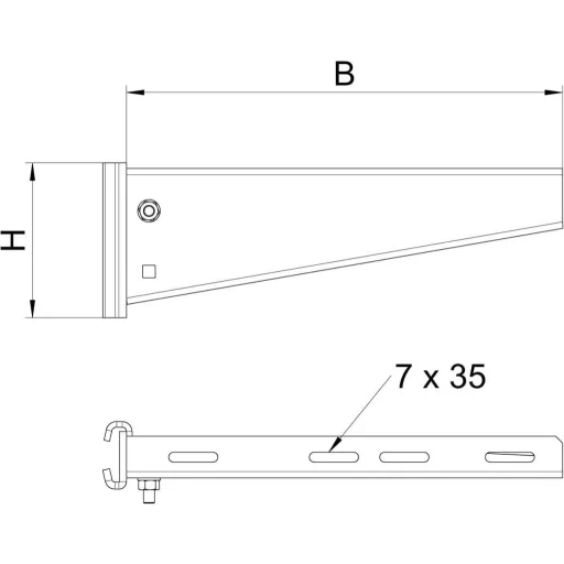 OBO Bettermann 6479625 Nyél tartó (H x Sz x Ma) 410 x 410 x 130 mm Szürke 1 db