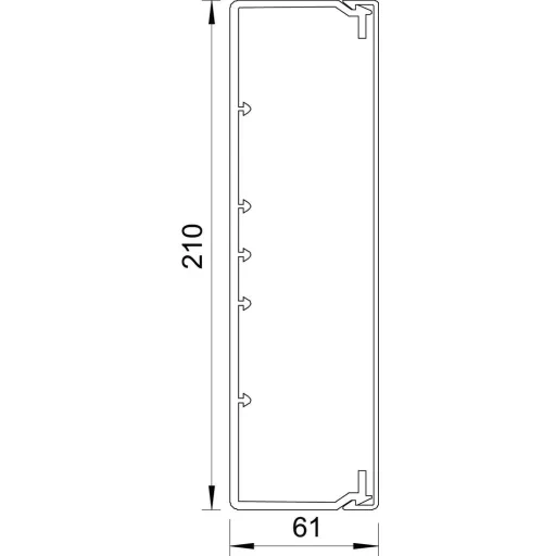 OBO Bettermann 6027172 Kábelcsatorna Kábeltartó (H x Sz x Ma) 2000 x 210 x 60 mm Szürke 4 db
