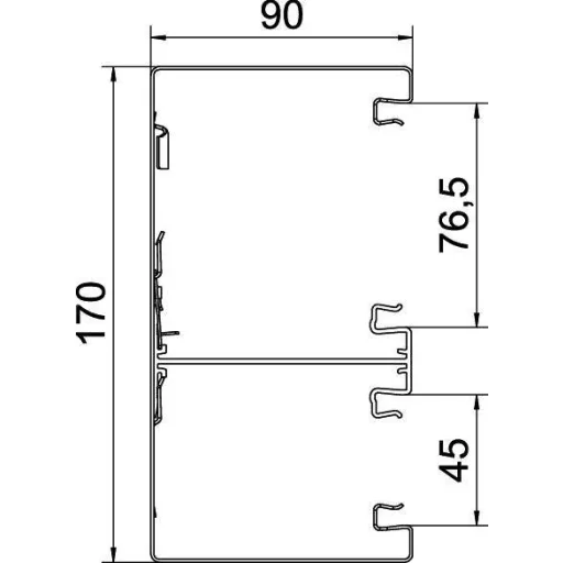 OBO Bettermann 6278300 Parapet csatorna (H x Sz) 2000 mm x 170 mm Fehér 1 db
