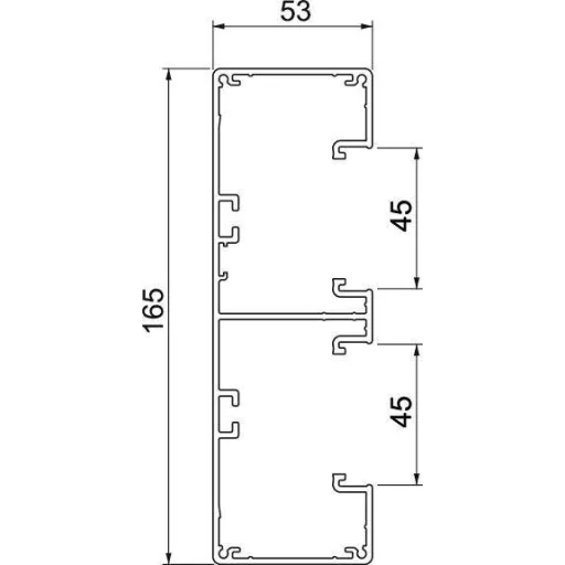 OBO Bettermann 6112603 Parapet csatorna (H x Sz) 2000 mm x 165 mm 1 db