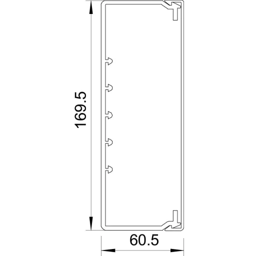 OBO Bettermann 6191258 Kábelcsatorna Kábeltartó (H x Sz x Ma) 2000 x 170 x 60 mm Fehér 1 db