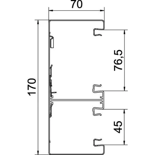 OBO Bettermann 6278200 Parapet csatorna (H x Sz) 2000 mm x 170 mm Fehér 1 db