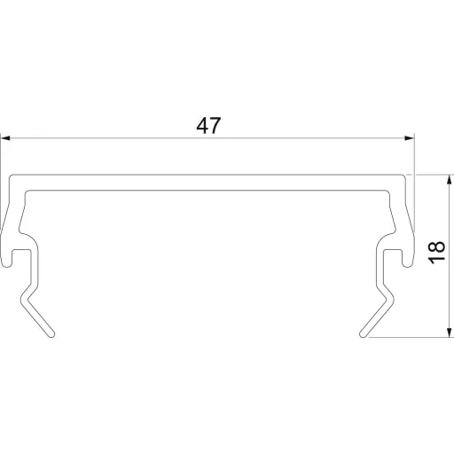 OBO Bettermann 6113012 felsőrész (H x Sz) 2000 mm x 45 mm Szürke 1 db