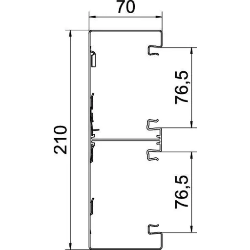 OBO Bettermann 6278400 Parapet csatorna (H x Sz) 2000 mm x 210 mm Fehér 1 db