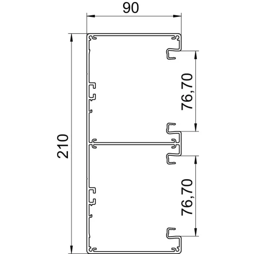 OBO Bettermann 6279603 Parapet csatorna (H x Sz) 2000 mm x 210 mm 1 db