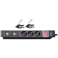   Hazet 161N-5D Elosztó kapcsolóval 3 részes Fekete Védőérintkezős 1 db