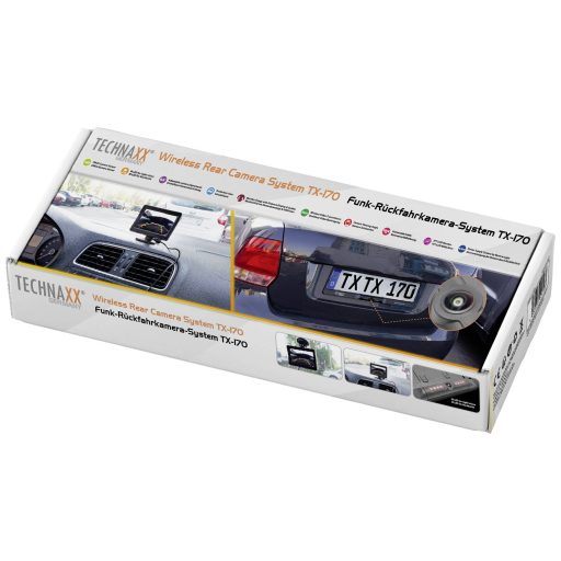 Technaxx TX-170 Rádiójel vezérlésű tolatást segítő videórendszer Automatikus nappali-/éjjeli átkapcsolás, cdc, Dönthető, Kiegészítő infra fény Rendszámtábla