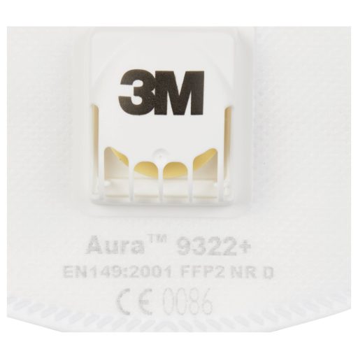3M Aura™ 9322+ 9322+ Finom por ellen védő maszk szeleppel FFP2 D 10 db EN 149:2001, EN 149:2009 DIN 149:2001, DIN 149:2009