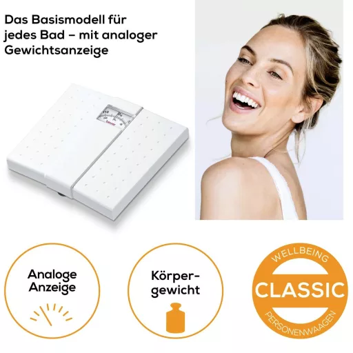 Beurer MS 01 Személymérleg analóg Mérési tartomány (max.)=120 kg Fehér