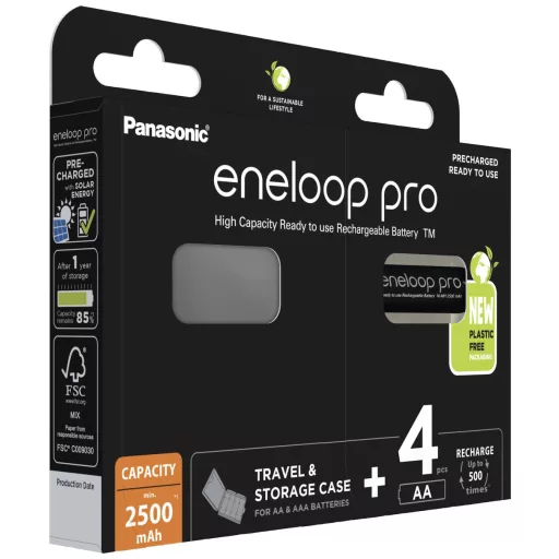Ceruzaakku NiMH 2500 mAh 1.2 V 4 db, Panasonic eneloop pro HR06 +Box