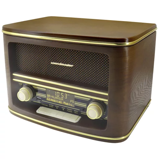 soundmaster NR961 Asztali rádió DAB+, URH AUX, USB, CD, Bluetooth® Táviránytóval Barna
