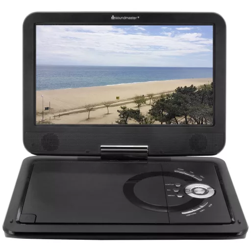 soundmaster PDB1910SW Hordozható DVD lejátszó 25.9 cm 10.1 coll EEK: E (A - G) Akkus működés, DVT-T antennával, Beépített DVD lejátszóval Fekete