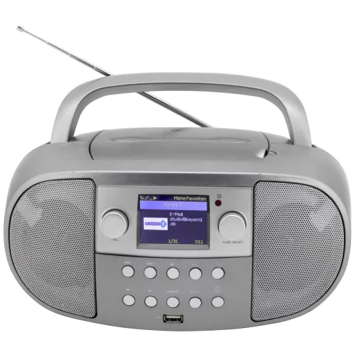 soundmaster SCD7600TI Asztali internetrádió DAB+, URH, Internet CD, USB, Bluetooth®, WLAN, Internetrádió Hangfallal, Ébresztő funkció, Táviránytóval Grafit
