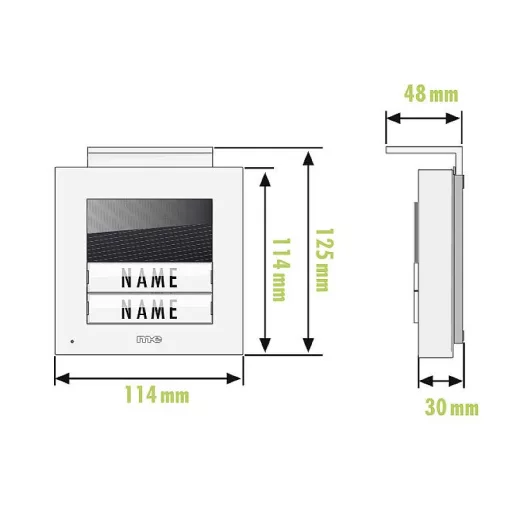 m-e modern-electronics ADV-1020 A Vistadoor Audio kültéri állomás kaputelefonhoz Vezetékes Külső egység 2 családiház Antracit