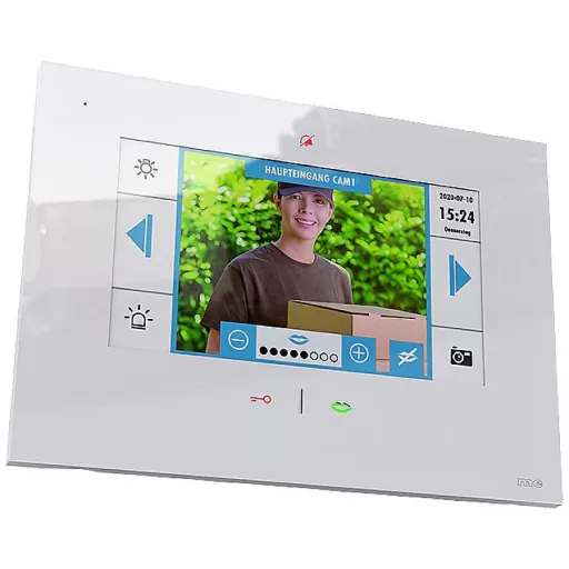 m-e modern-electronics VDV-20209 AW Videó kaputelefon Vezetékes, WLAN Komplett készlet Antracit, Fehér