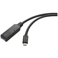   Renkforce USB kábel USB 3.2 Gen1 (USB 3.0 / USB 3.1 Gen1) USB-C® dugó, USB-A alj 5.00 m Fekete aktív, jelerősítéssel, OTG funkcióval RF-5231962