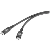   Renkforce USB kábel USB4™ USB-C® dugó, USB-C® dugó 1.00 m Fekete Alumínium dugó RF-5235978