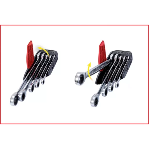 KS Tools 503.4605 5034605 Racsnis csavarkulcs készlet 5 részes Kulcsszélesség (metrikus) 19 mm