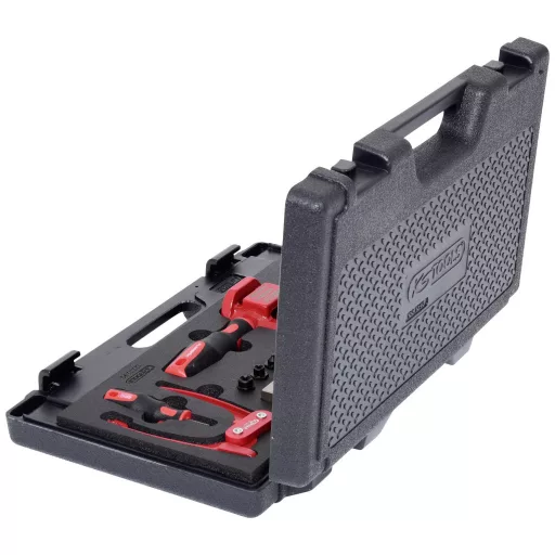 KS Tools 122.1290 FLAREFIX 1 univerzális fékvezeték-fékező szerszámkészlet hidraulikus orsóval, 16 db