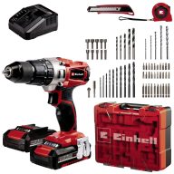  Einhell Power X-Change TE-CD 18/2 Li-i +64 (2x2,0 Ah) 2 sebességfokozat-Akkus ütvefúró-csavarozó #####inkl. 64-tlg. Zubehör, Töltővel, 2. akkuval