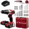Einhell Power X-Change TE-CD 18/2 Li-i +64 (2x2,0 Ah) 2 sebességfokozat-Akkus ütvefúró-csavarozó #####inkl. 64-tlg. Zubehör, Töltővel, 2. akkuval