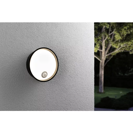 Paulmann Platomo PIR schwarz 94698 Kültéri fali lámpa LED 14.5 W Fekete