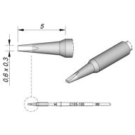   JBC Tools C115108 Forrasztóhegy Véső forma, Egyenes Hegy méret 0.3 mm Tartalom, tartalmi egységek rendelésenként 1 db