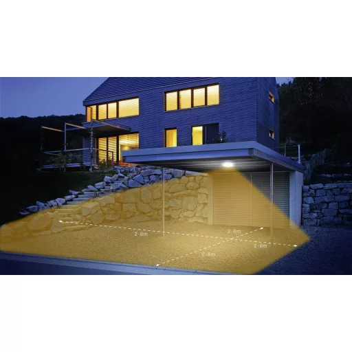 Steinel 035440 LED AUSSENLEUCHTE DL VARIO S WW WS LED-es kültéri fali lámpa mozgásérzékelővel LED Nélkül 9.8 W Ezüst