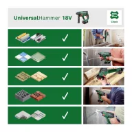   Bosch Home and Garden Universal Hammer -Akkus fúrókalapács 18 V Lítiumion akku nélkül, töltő nélkül