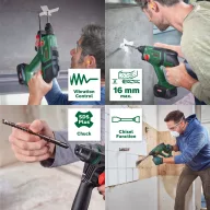   Bosch Home and Garden Universal Hammer -Akkus fúrókalapács 18 V 2.5 Ah Lítiumion akkuval, Töltővel, Hordtáskával