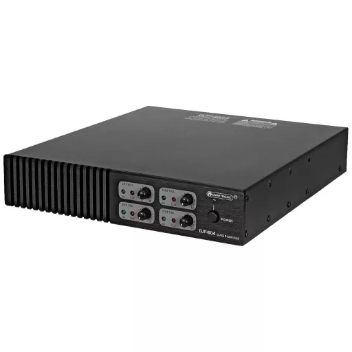Omnitronic DJP-604 Nagy teljesítményű erősítő RMS teljesítmény kimeneti csatornánként 4 Ohm-nál: 150 W