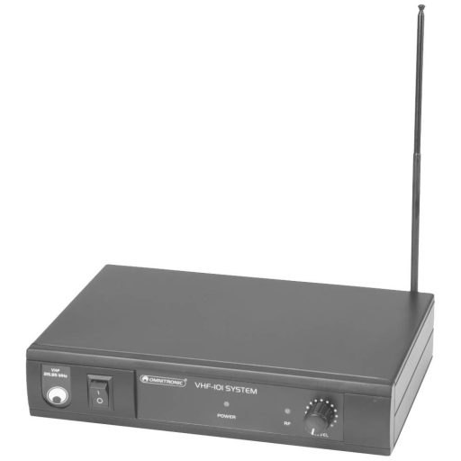 Omnitronic VHF-101 Kézi Beszéd mikrofon Átviteli mód:Rádiójel vezérlésű XLR, Audio, sztereo (6,3 mm jack) Rádiójel vezérlésű