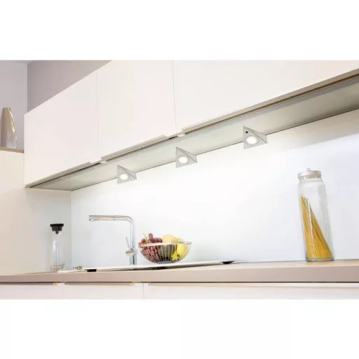 Müller-Licht Trios LED-es polc alá szerelhető lámpa mozgásjelzővel LED Fixen beépített LED-es 8 W Melegfehér Ezüst