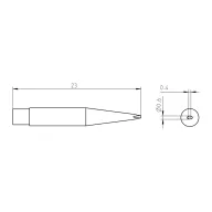   Weller RTMS 006 S MS Forrasztóhegy Véső forma Hegy méret 0.60 mm Tartalom, tartalmi egységek rendelésenként 1 db