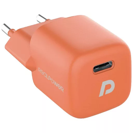 RealPower PB-10000 Power Pack Powerbank 10000 mAh Lítiumion USB, USB-C® Narancs