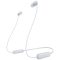 Sony WI-C100 In Ear headset Bluetooth® Stereo Fehér Headset, Személyre szabható hang, Hangerő szabályozás, Nyakpánt, Izzadásálló, Víztaszító