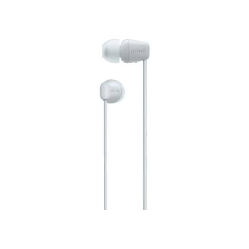 Sony WI-C100 In Ear headset Bluetooth® Stereo Fehér Headset, Személyre szabható hang, Hangerő szabályozás, Nyakpánt, Izzadásálló, Víztaszító