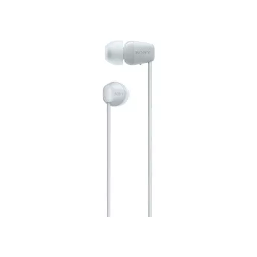 Sony WI-C100 In Ear headset Bluetooth® Stereo Fehér Headset, Személyre szabható hang, Hangerő szabályozás, Nyakpánt, Izzadásálló, Víztaszító