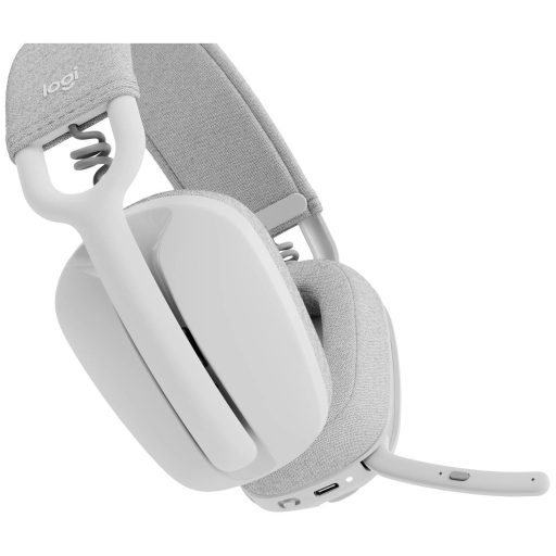 Logitech ZONE VIBE 100 Over Ear headset Bluetooth® Stereo Fehér mikrofon zajelnyomás, Noise Cancelling Hangerő szabályozás, Mikrofon némítás
